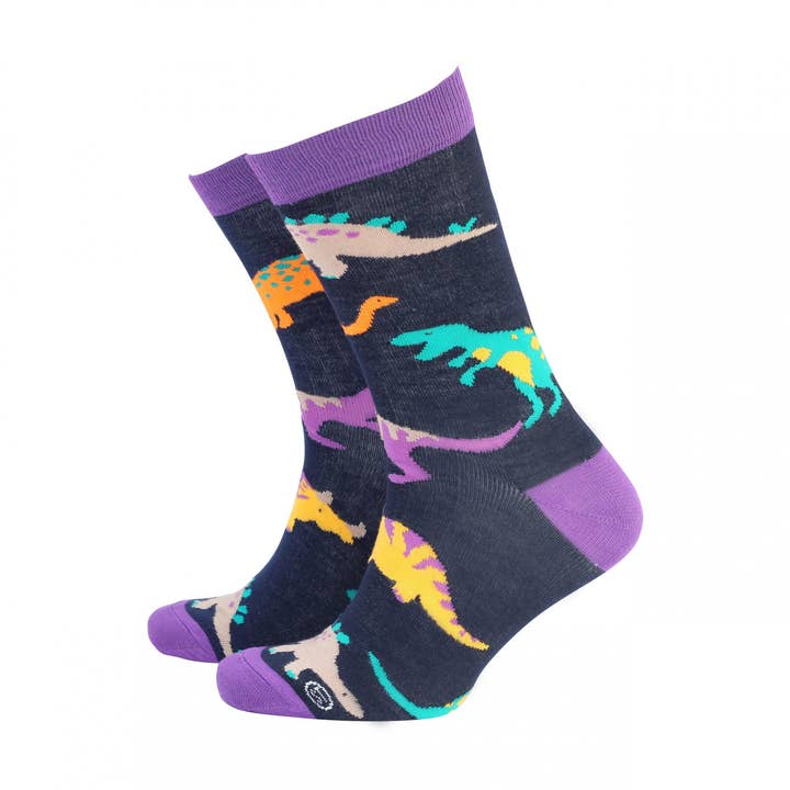 Dinosaures - chaussettes en bambou pour hommes pour la vente par Smiling Faces