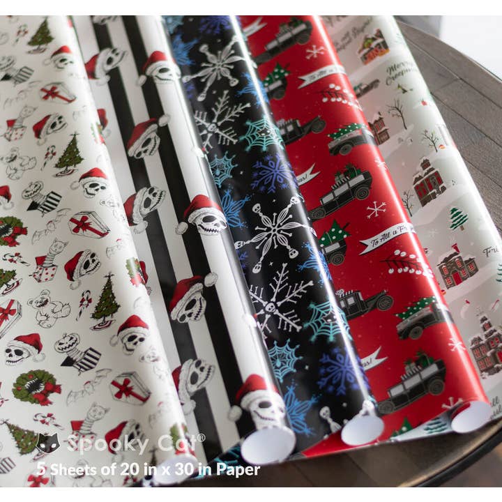 Spooky Cat Press - Wholesale Flat Wrap - Creepmas Gift Wrap Set (5 Sheets)