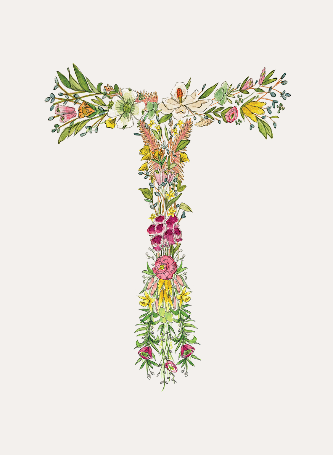 Hattie Darling - Wholesale Stationery/Notecard Set - Floral Monogram Stationery Set - 8 Folded Cards19