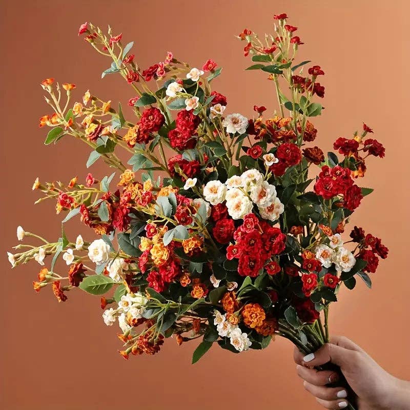 Huis Van Merken – wholesale Konstgjorda blommor – Blandade färger konstgjorda rosor - Realistiska fejkblommor bröllopsdekoration1