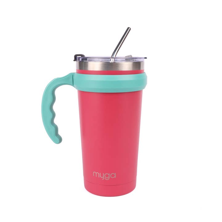 Myga – wholesale Insulated mug/tumbler – CAPRI Insulated Coffee Cup with metal straw4
