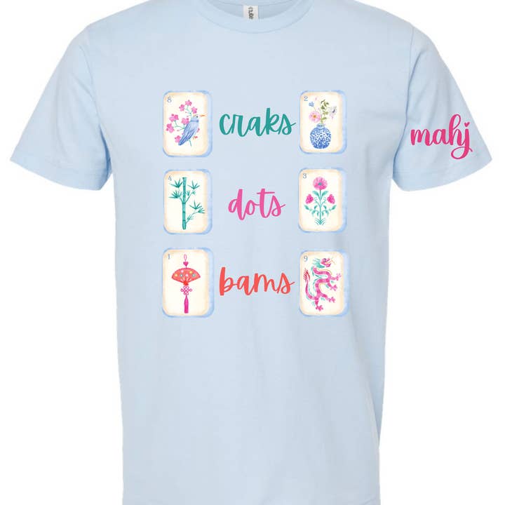 Mahjong Women's Craks Dots Bams Mahj Cotton Jersey T Shirt for wholesale by May & Gray