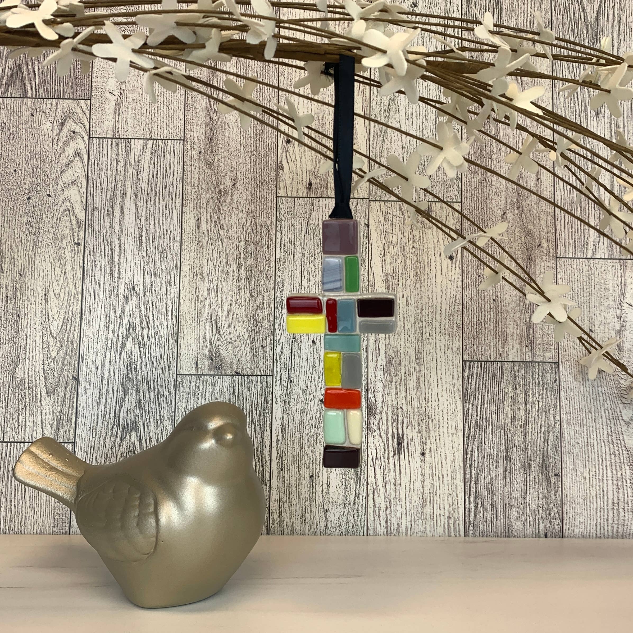 The Grandparent Gift Co. Inc. - Wholesale Wall Cross - Courage Encouragement Gift Cross: USA Handmade Glass 44691