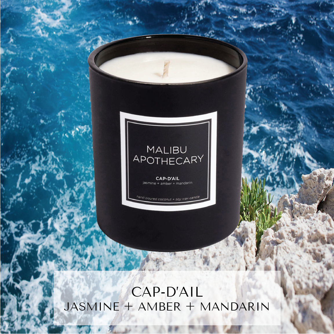 Malibu Apothecary - Wholesale Jar/Filled Candle - Matte Black Candle2