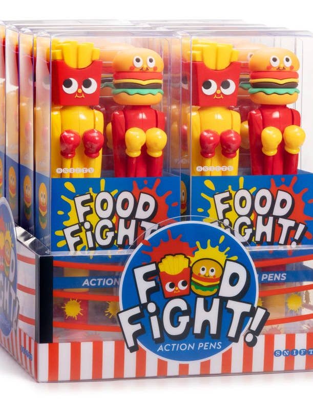 FOOD FIGHT ACTION PEN DISPLAY OF 8 for wholesale by SNIFTY