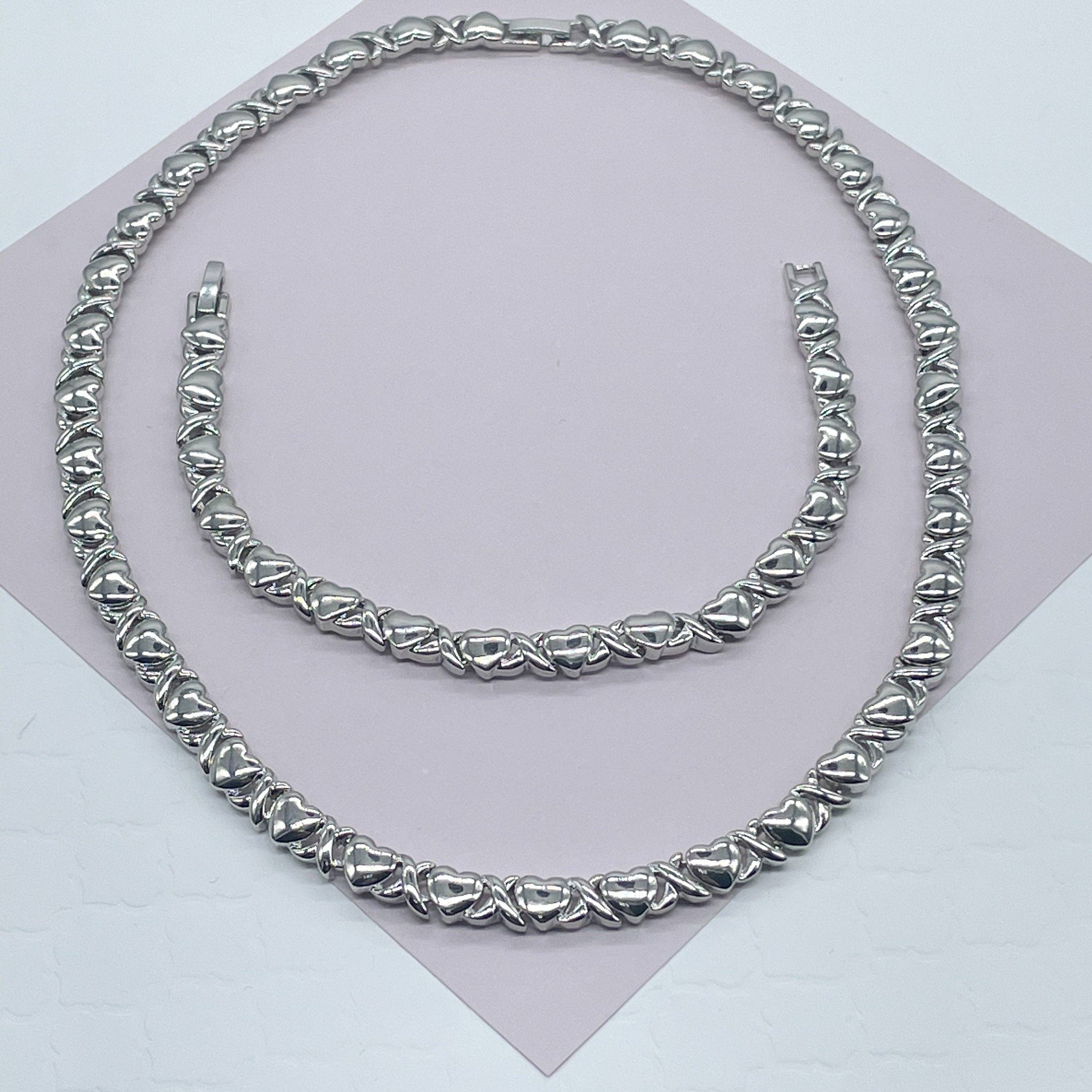 Milie - Wholesale Sieradenset - 18k GF Hart XOXO Armband en Ketting Set8