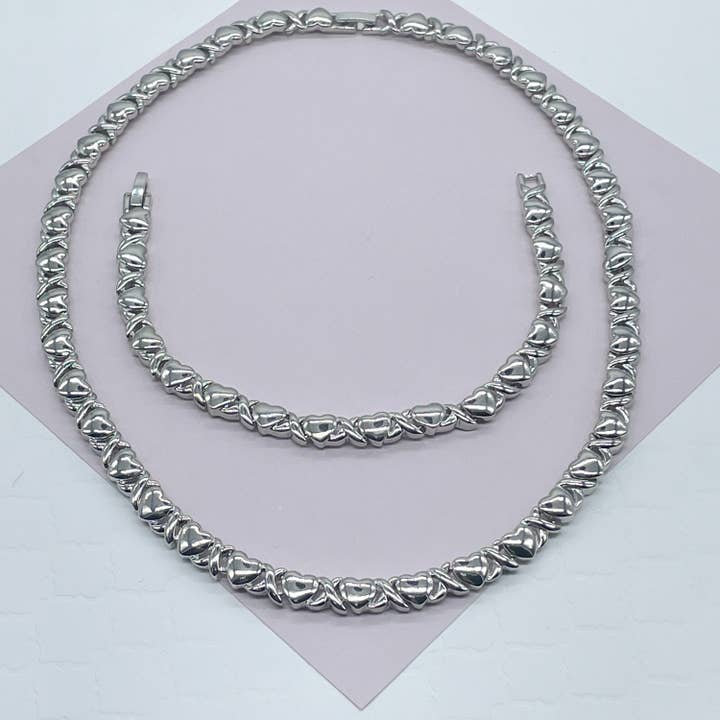 Milie - Wholesale Sieradenset - 18k GF Hart XOXO Armband en Ketting Set8