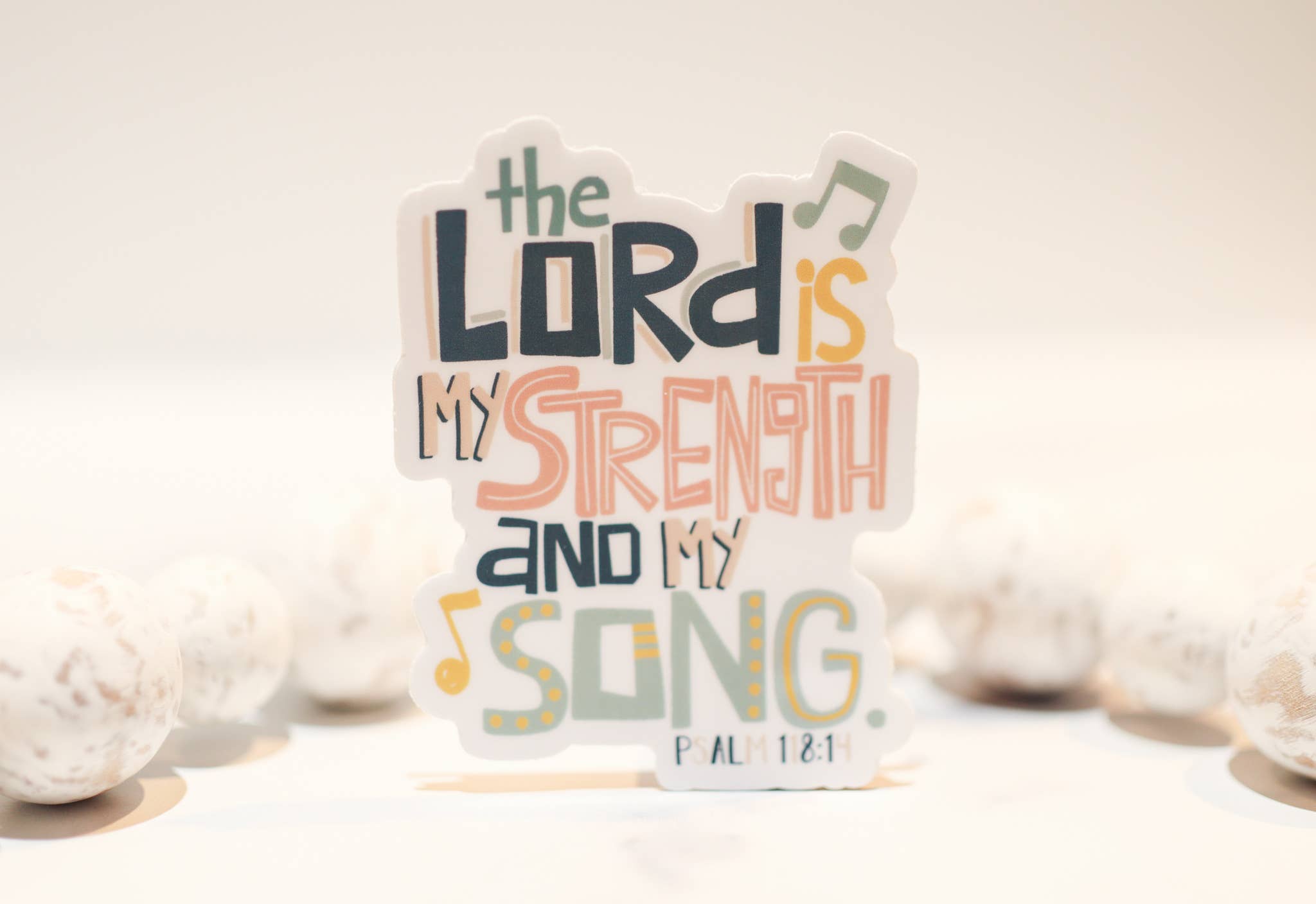 Savannah and James Co - Wholesale Sticker - The Lord Is My Strength White, Vinyl Sticker, 3in.