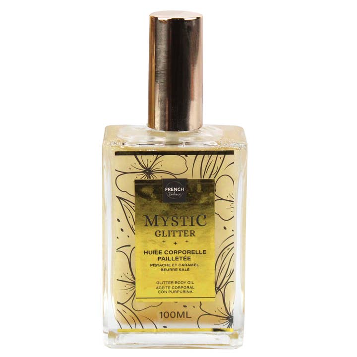 Aceite corporal con purpurina 100 ml - Pistacho caramelo mantequilla para venta al por mayor de FRENCH TENDANCE