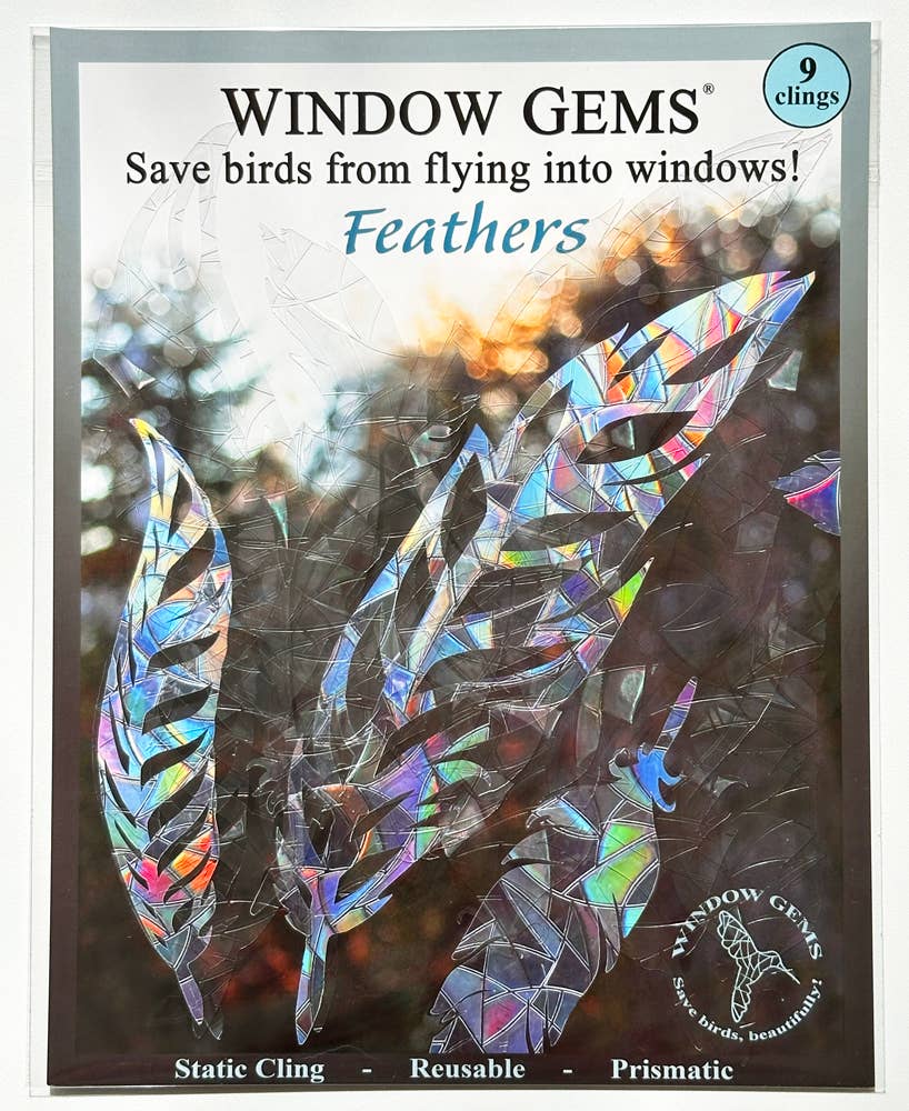 Window Gems - Wholesale Suncatcher - Feather Suncatcher - Window Clings - prevent bird strikes3