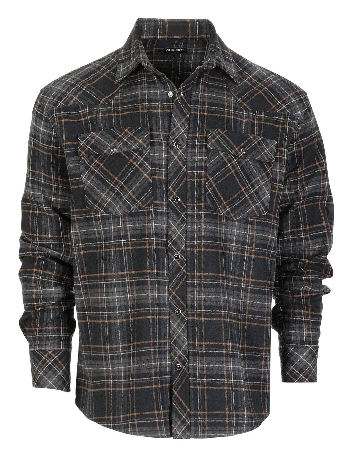 b-one inc - Wholesale Button Down Shirt - Men's - Men's Flannel Plaid Western Shirt with Snap Buttons2