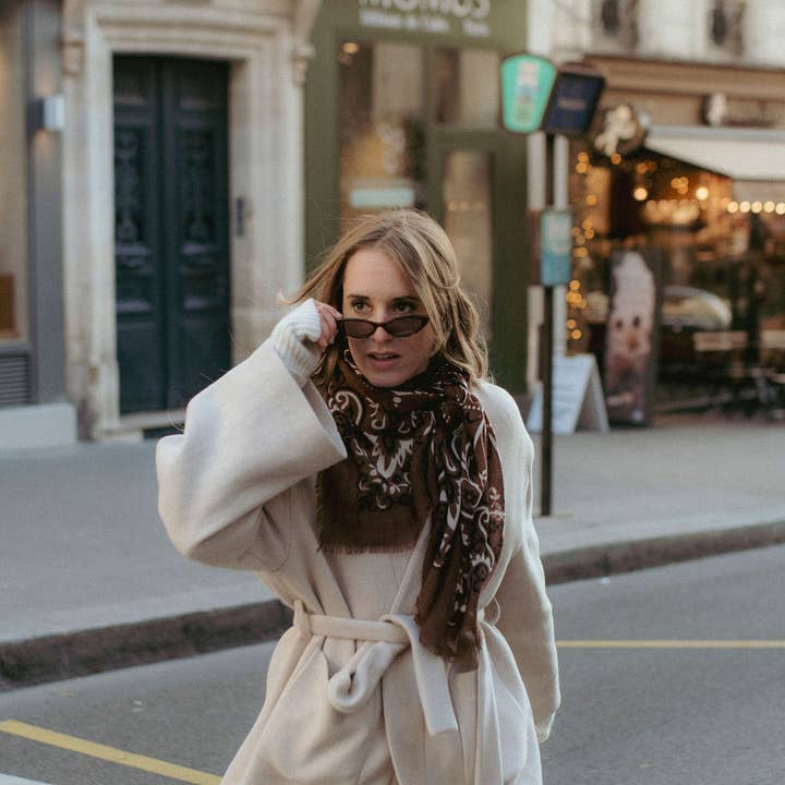 Maison Lecomte Flament - Venta al por mayor Bufanda - Mujer - Bandana Choco LS0