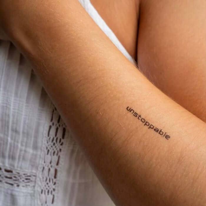 Unstoppable Motivational Tattoo for wholesale by MotivInk