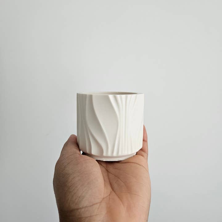 Handmade Jesmonite Terra Waves Pot for wholesale by bel-jewelry