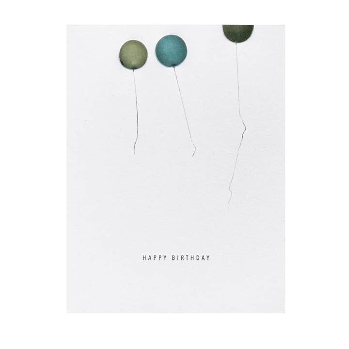 Embued Photophiles - Wholesale Birthday Card - Green Balloons Happy Birthday Card