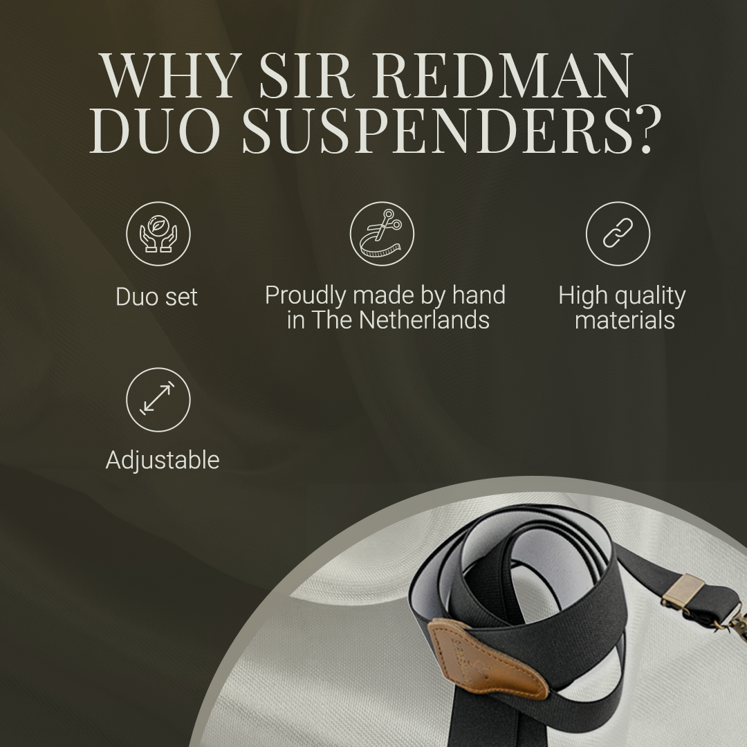 Sir Redman - Wholesale Suspenders - Men's - Sir Redman Braces Set 2 - 3 Strong Clips - Black2