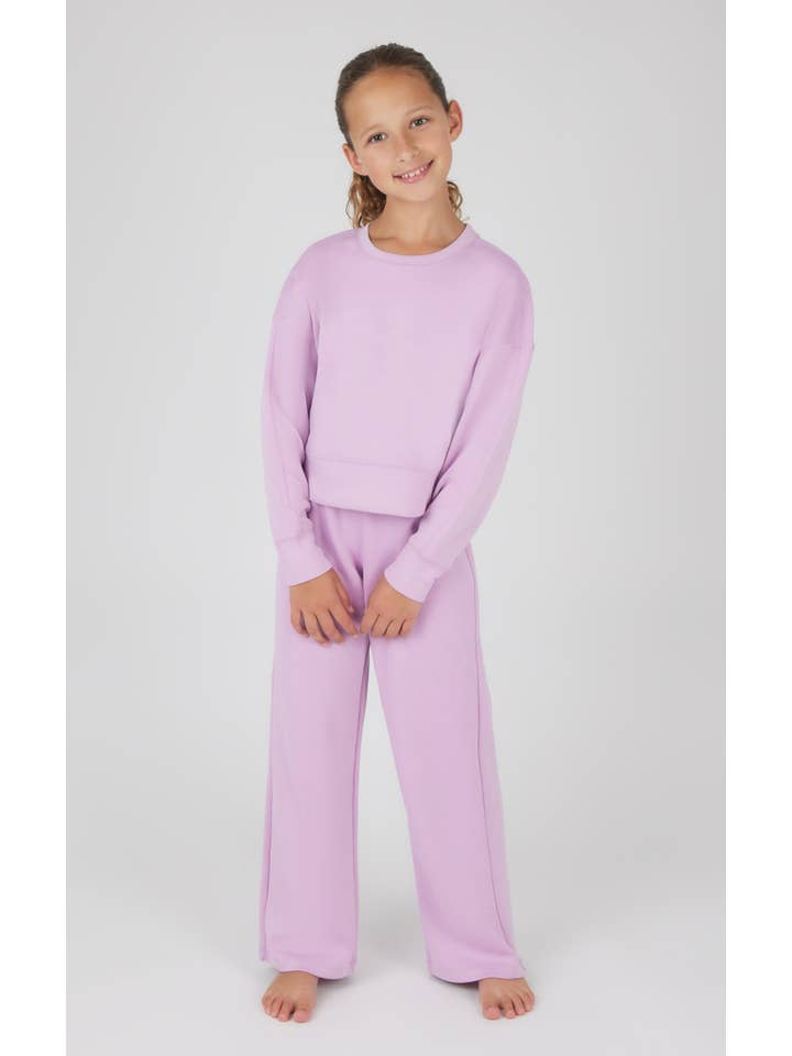 90 Degree by Reflex - Wholesale Top & Pant Set - Kids - Girls Everyday Scuba Side Slit Pullover and Pant - Set