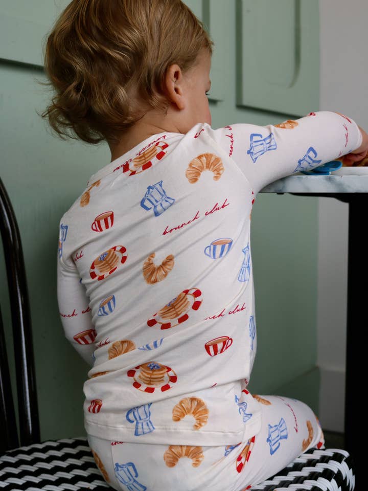 Club de Brunch Pyjama Deux Pièces en Bambou pour la vente par Lil Krew & Co
