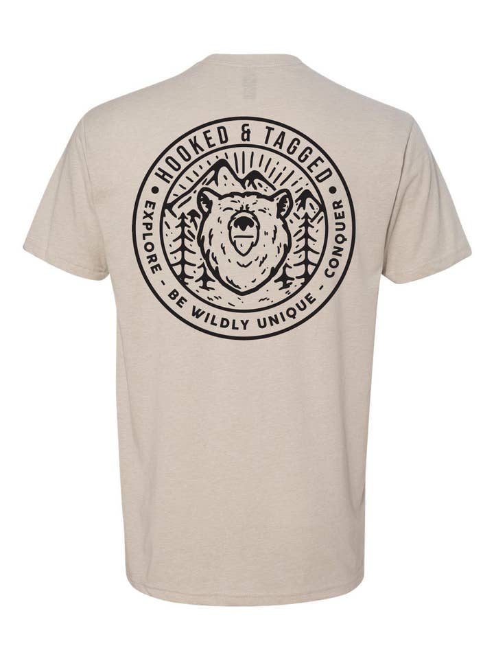 Hooked & Tagged – wholesale Screen printed t-shirt – Men′s – H&T Men's Explore T-Shirt