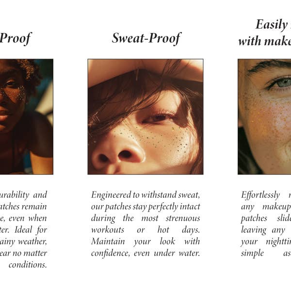 Fazit – wholesale Temporary tattoo – Gold Glitter Freckles Makeup Patches7