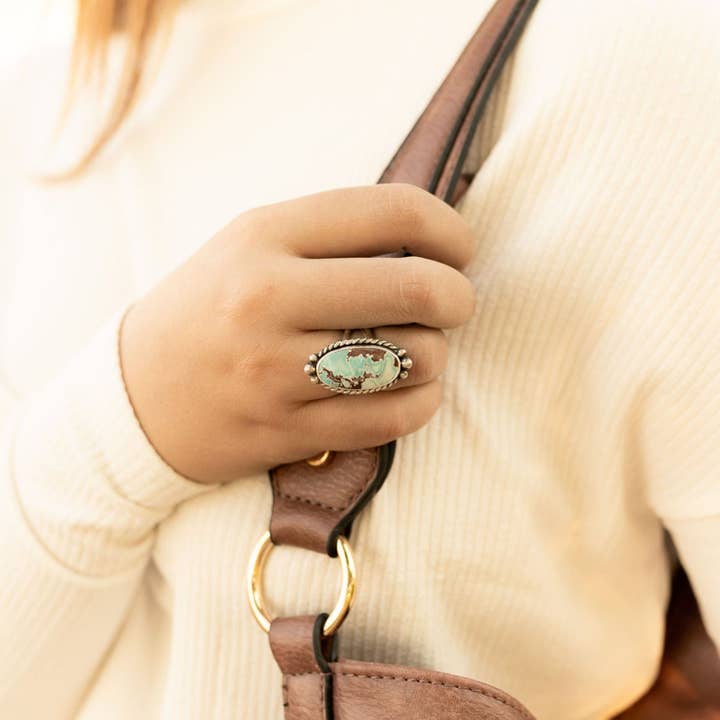 Framed Sand Hill Ring - Size 6 for wholesale by Indie Rae