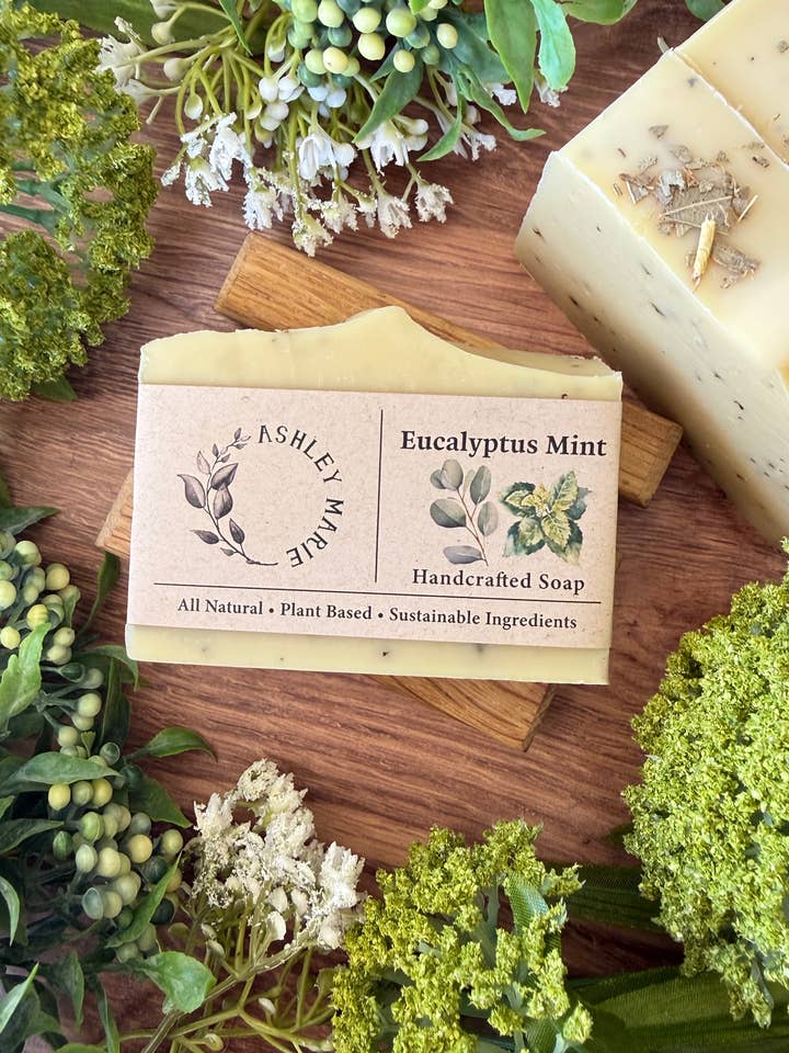 Eucalyptus Mint Bar Soap | Handmade Artisan Soap for wholesale by Ashley Marie Soap