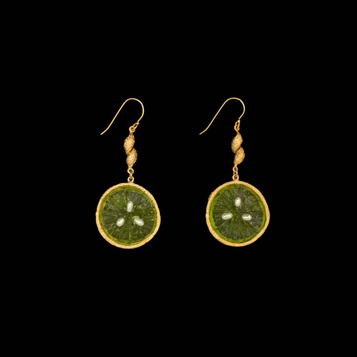 Michael Michaud - Wholesale Dangle Earrings - Citrus Lime Wire Earrings