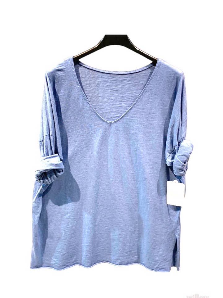 Moonsun - Wholesale Blouse – Women’s - Plain cotton long sleeve top #135813