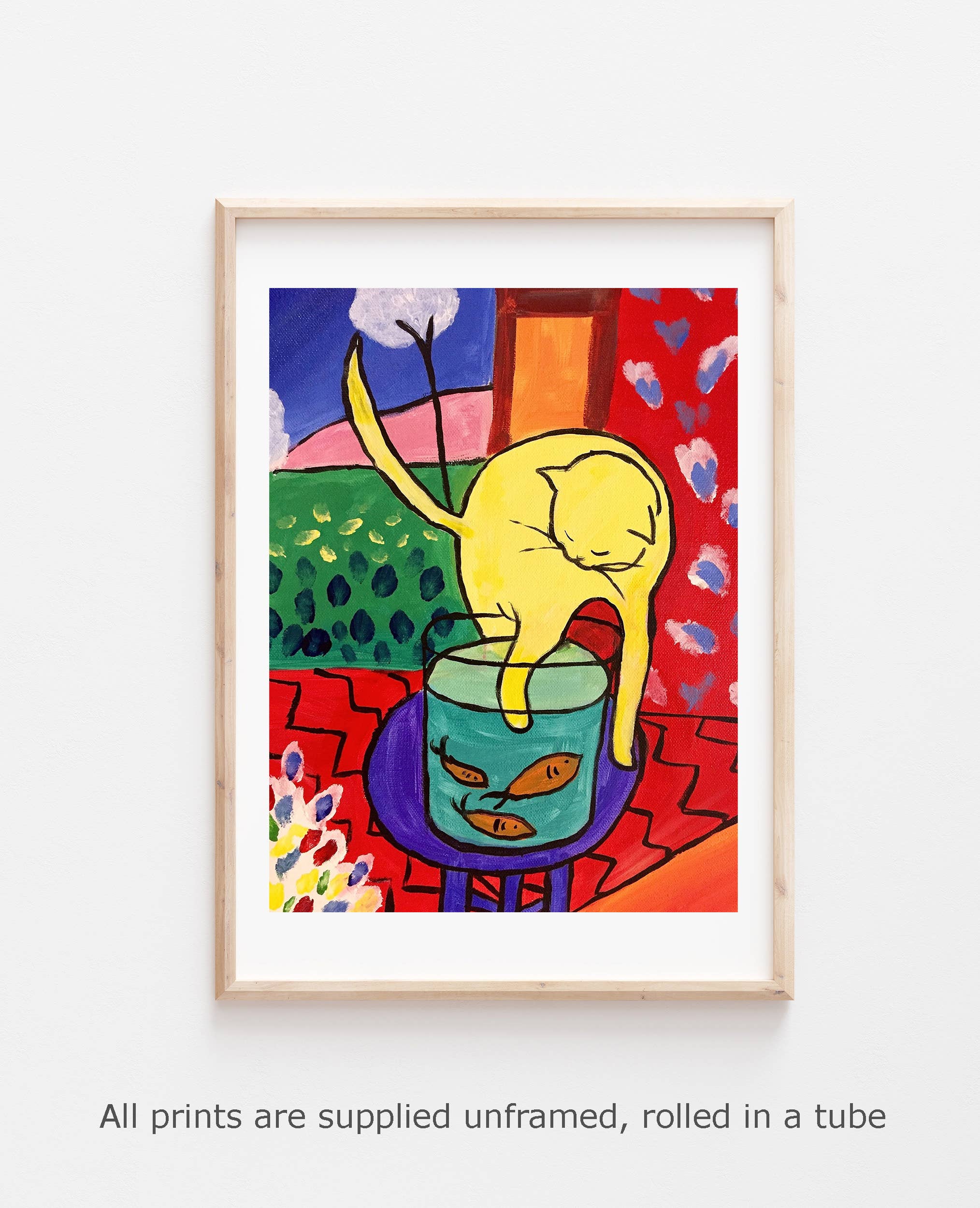 Go To Design - Wholesale Art Print - Fine art print Cat with Goldfish - Matisse unframed wall art3