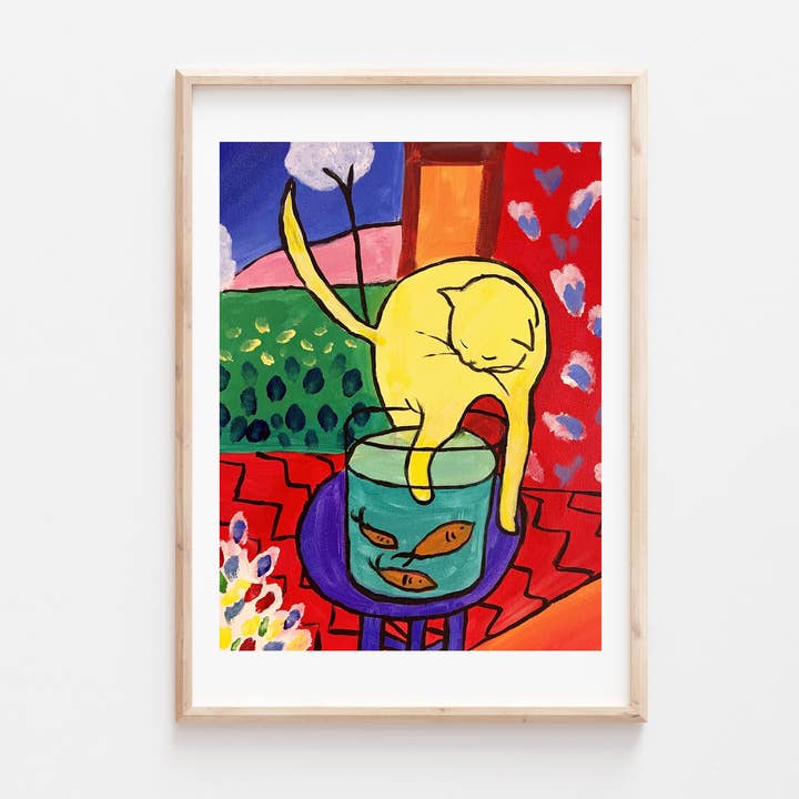 Go To Design - Wholesale Art Print - Fine art print Cat with Goldfish - Matisse unframed wall art3