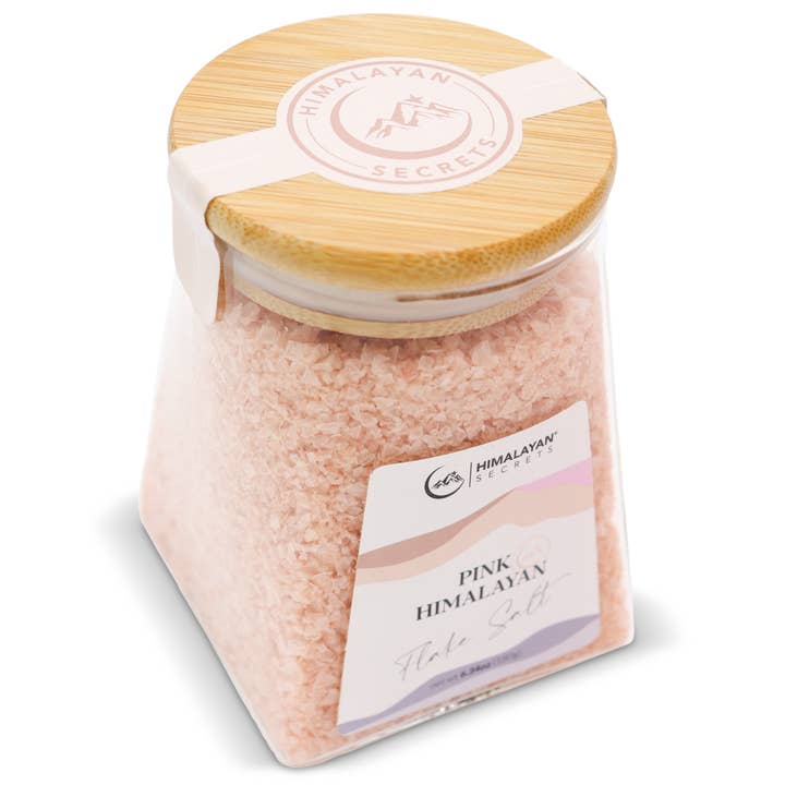 Himalayan Secrets - Wholesale Salt - Pink Himalayan Flake Salt - 180g Glass Jar2