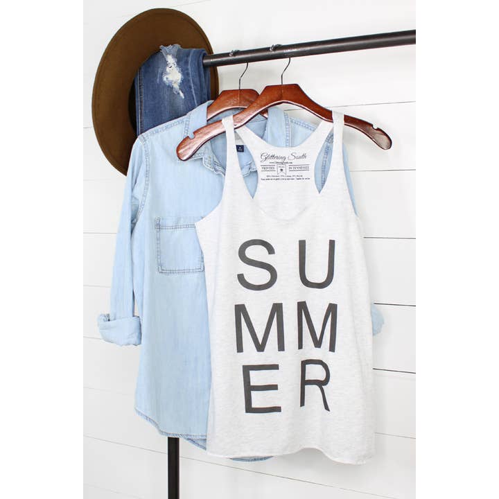 Sommar brottarrygg grafisk tank för wholesale av Glittering South