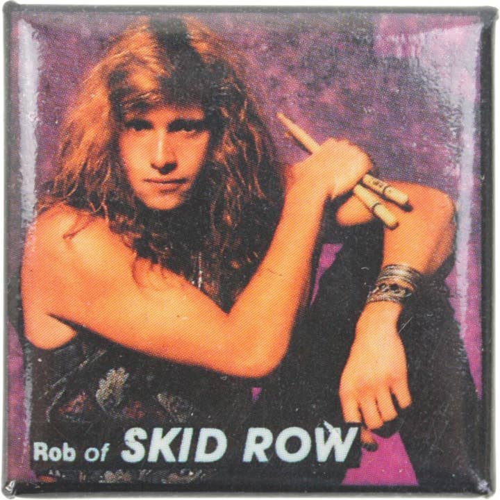 Botón de fijación, 1.5 pulgadas, Skid Row, Rob para venta al por mayor de Square Deal Recordings & Supplies