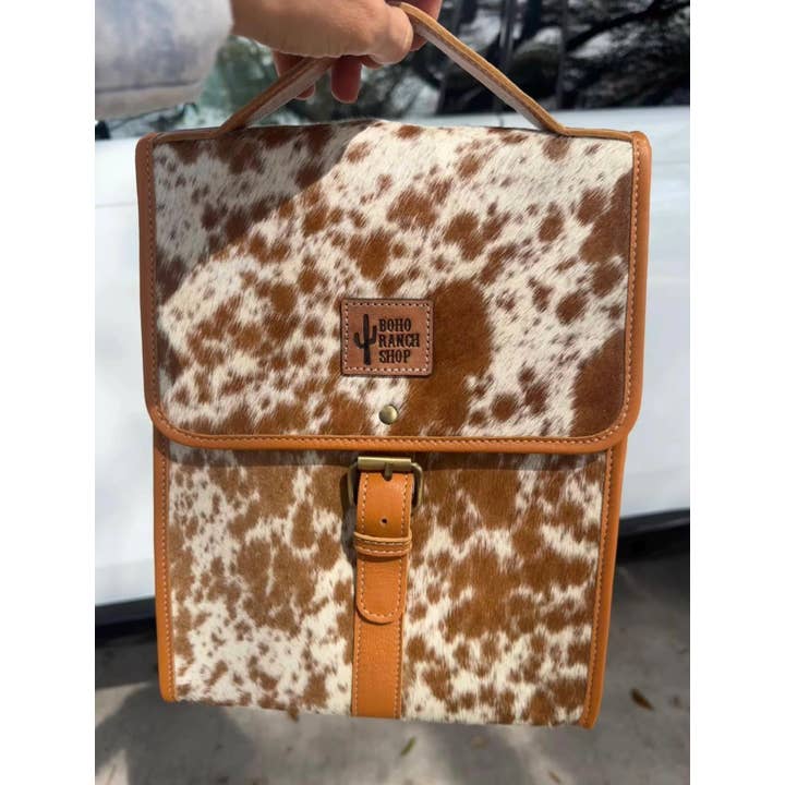 Boho Ranch Shop - Wholesale Lunch Bag/Box - COWHIDE LUNCH BAG - Genuine Hair On cowhide | Leather