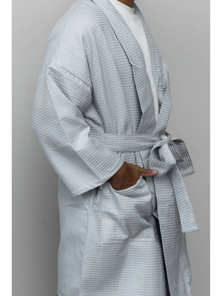 Portland Apron Company – wholesale Robe – Unisex – Organic Cotton Waffle Bathrobe1