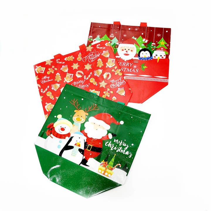 Assorted Color Christmas Reusable Gift Bag for wholesale on Faire
