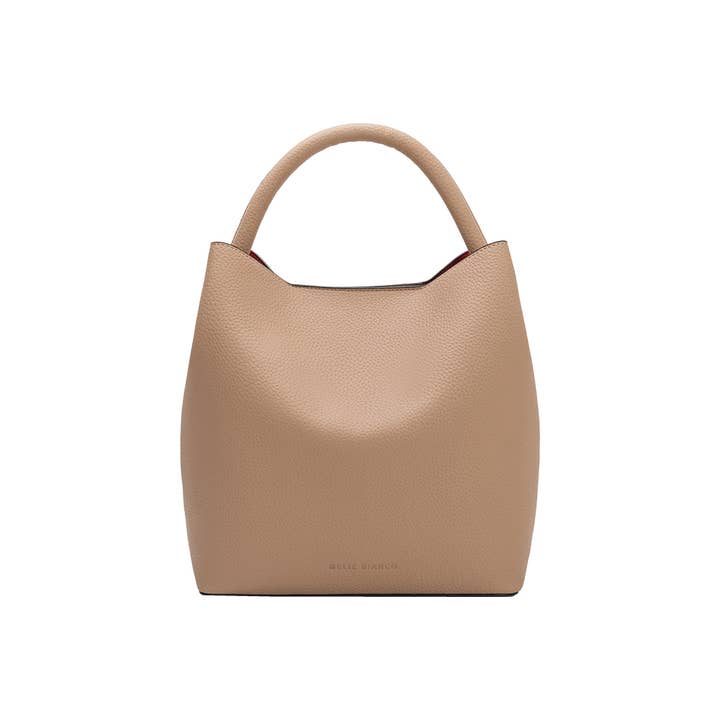 Melie Bianco - Wholesale Top Handle Bag - Women's - Karianna Tan Recycled Vegan Crossbody Bag