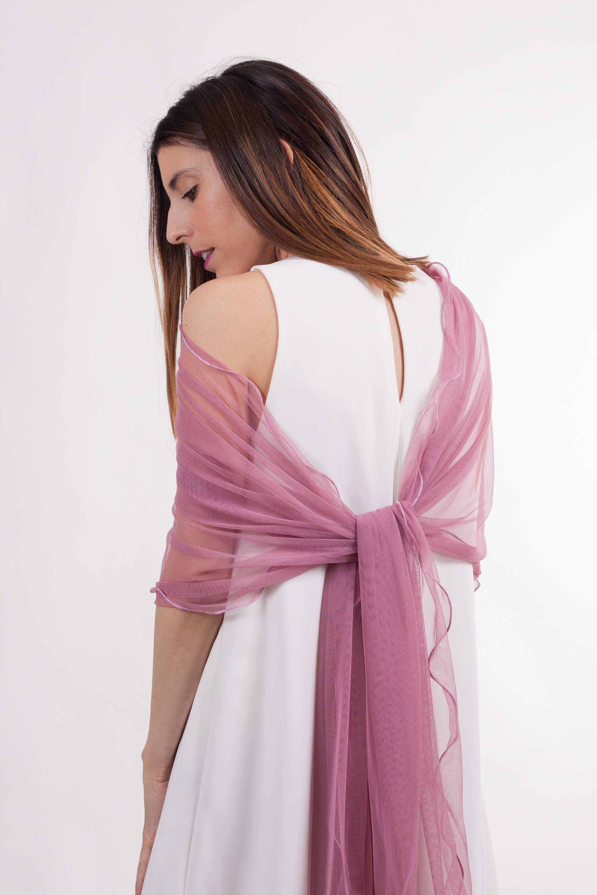 MR Complements - Vente Écharpe – femme - Châle en tulle grande taille aux bords ondulés11