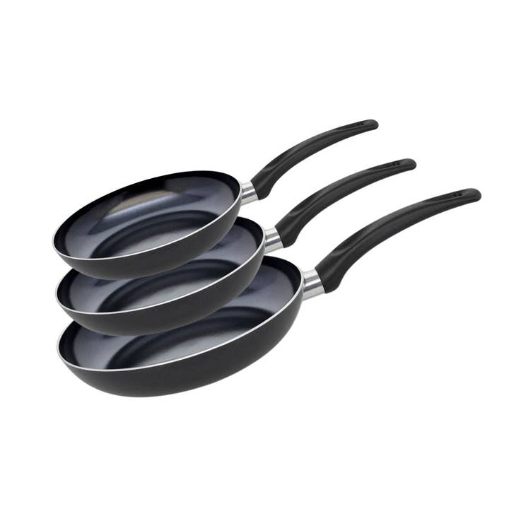 3 ceramic frying pans without PFAS, 24, 28 cm and 32 cm for wholesale by Elo