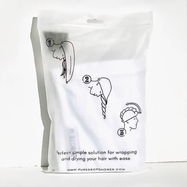 Pure Drop - Wholesale Hair Towel/Wrap - Microfiber Twisted Hair Towel - White