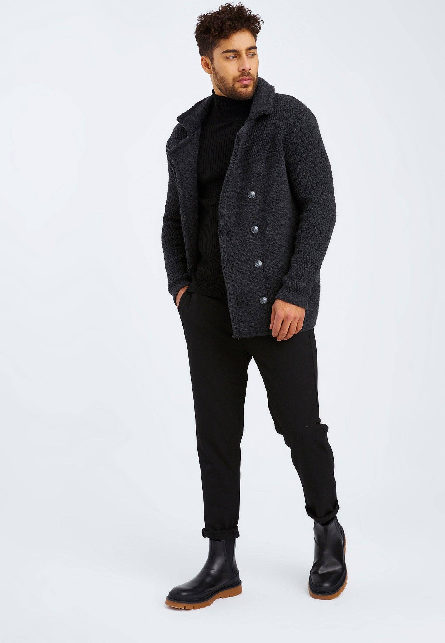 Leif Nelson GmbH - Wholesale Jacket - Men's - Men's Cardigan Shawl Collar LN-60006