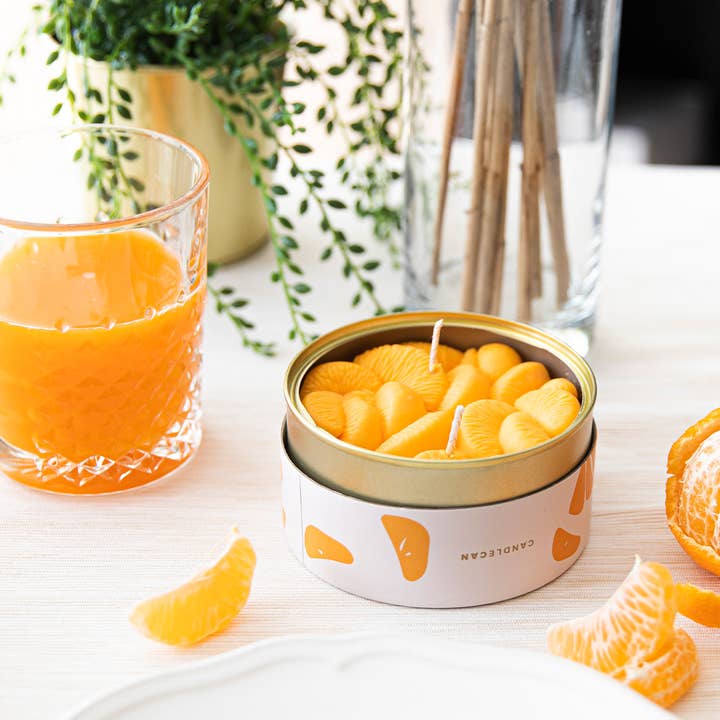 54 Celsius - Wholesale Jar/Filled Candle - CandleCan Tangerine Handmade Scented Tin Candle, 30 Hr Burn3