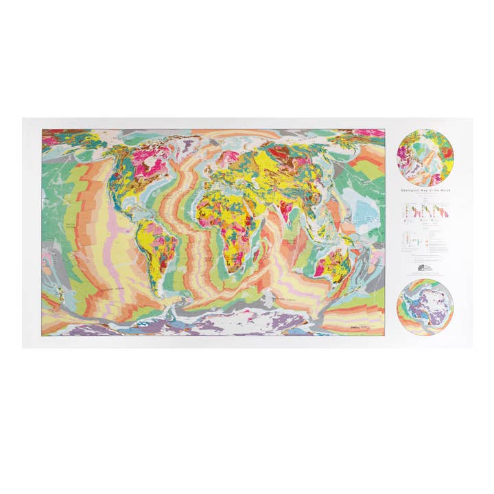 WORLD GEOLOGICAL WALL MAP for wholesale by The Future Mapping Company