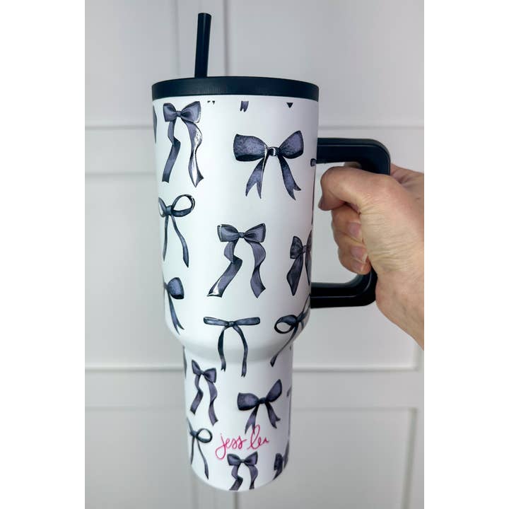 White Midnight Bow Tumbler for wholesale on Faire11