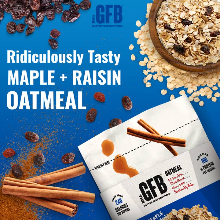 The GFB - Wholesale Oats - The GFB: Maple Raisin Gluten Free Protein Oatmeal Pop-Up Cup