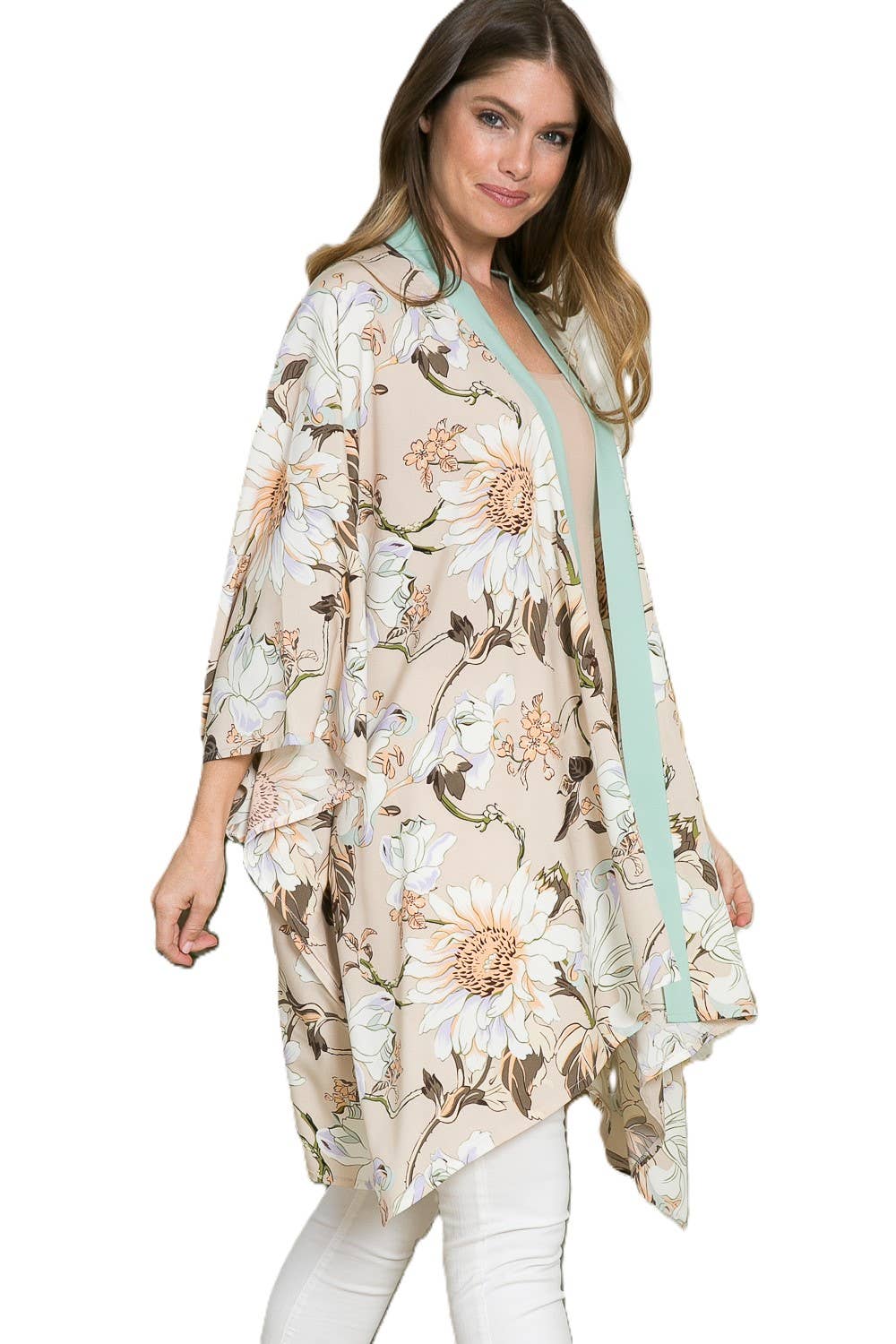 Justin & Taylor – Cobertura de biquíni - Mulher por atacado – Lily Lia | Cobertura de Natação Estilo Quimono Floral com Tachas de Braço1