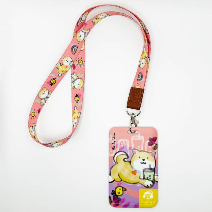 Shiba Boba Lanyard for wholesale by Brightspot Design