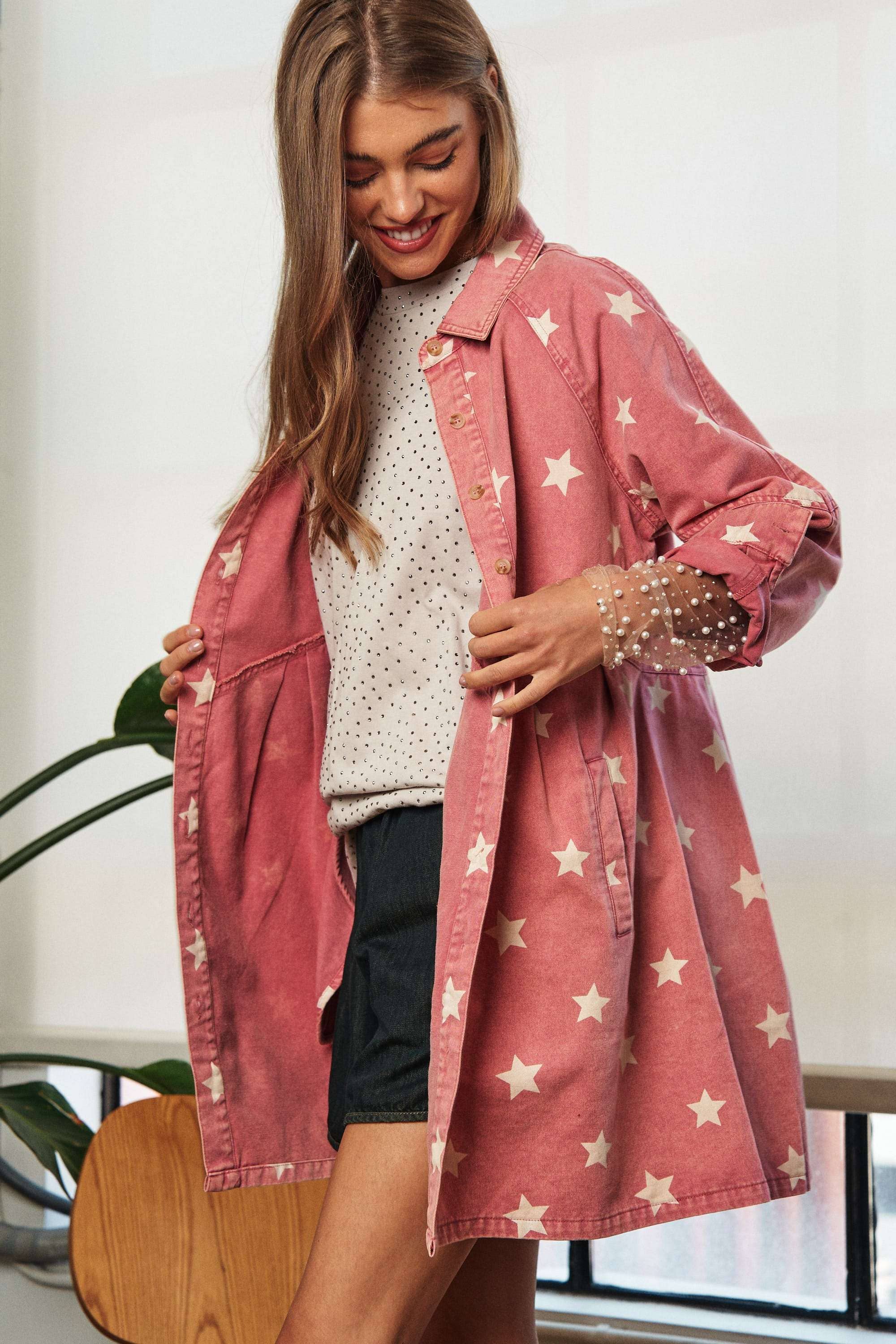 Rosa Francesa CAMISA DE MANGA REGLAN LAVADA PLUS STAR GARMENT de venta al por mayor en Faire4