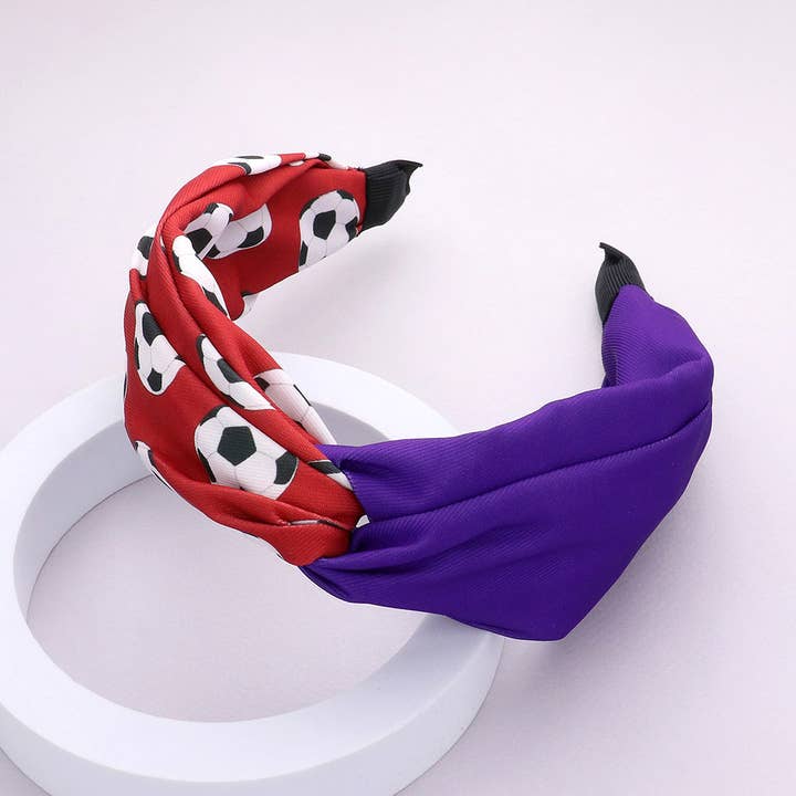 Sensibling Corp. - Wholesale Fashion Headband - Women's - Game Day Soccer Patterned Twisted Headband2