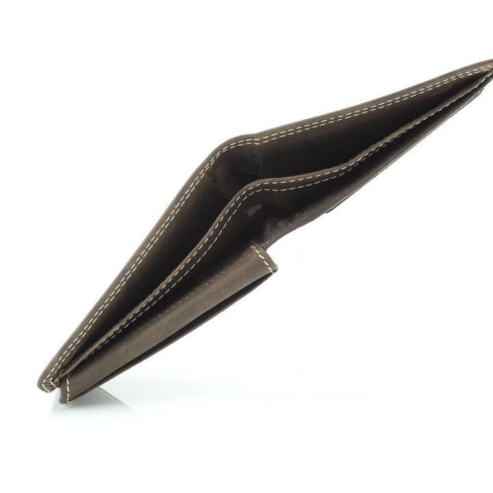 Leather Impressions Inc - Wholesale Wallet - Men's - American Bison Oil Pull Up Top Flap Bifold 1572910